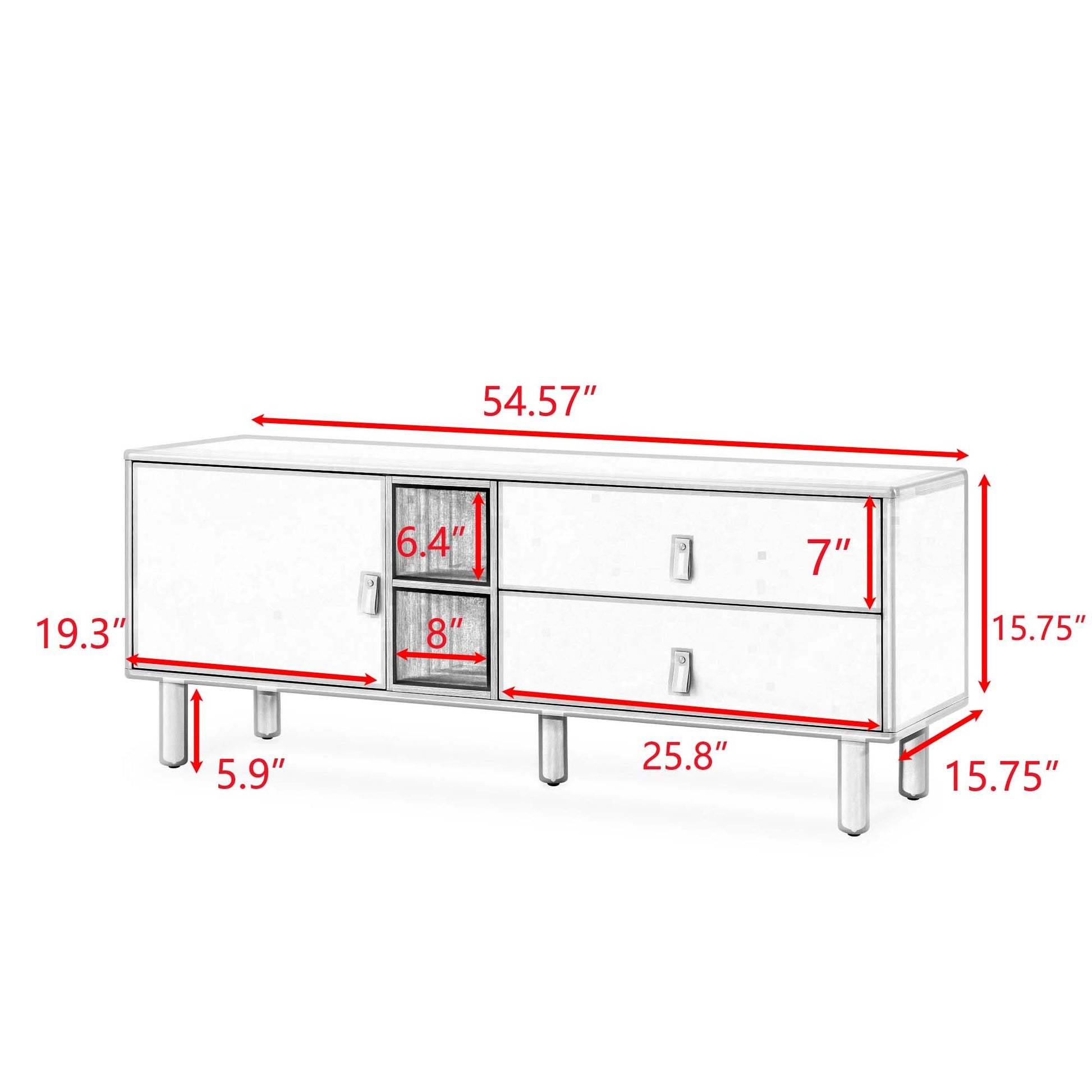 Drawer Tv Cabinet With Door, Storage Cabinet, Drawer Cabinet, Multi Functional Tv Cabinet Modern Tv Cabinet Wooden Storage Cabinet Leather Handle Drawer Cabinet Home Storage Cabinet White Solid Wood Mdf