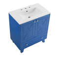 Bathroom Vanity Blue Solid Wood Mdf