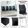 Four Black Dining Chairs. Modern Chairs From The Middle Ages. Made Of Pu Material Cushion And Silver Metal Legs. Suitable For Restaurants And Living Rooms C 009 Black Pu