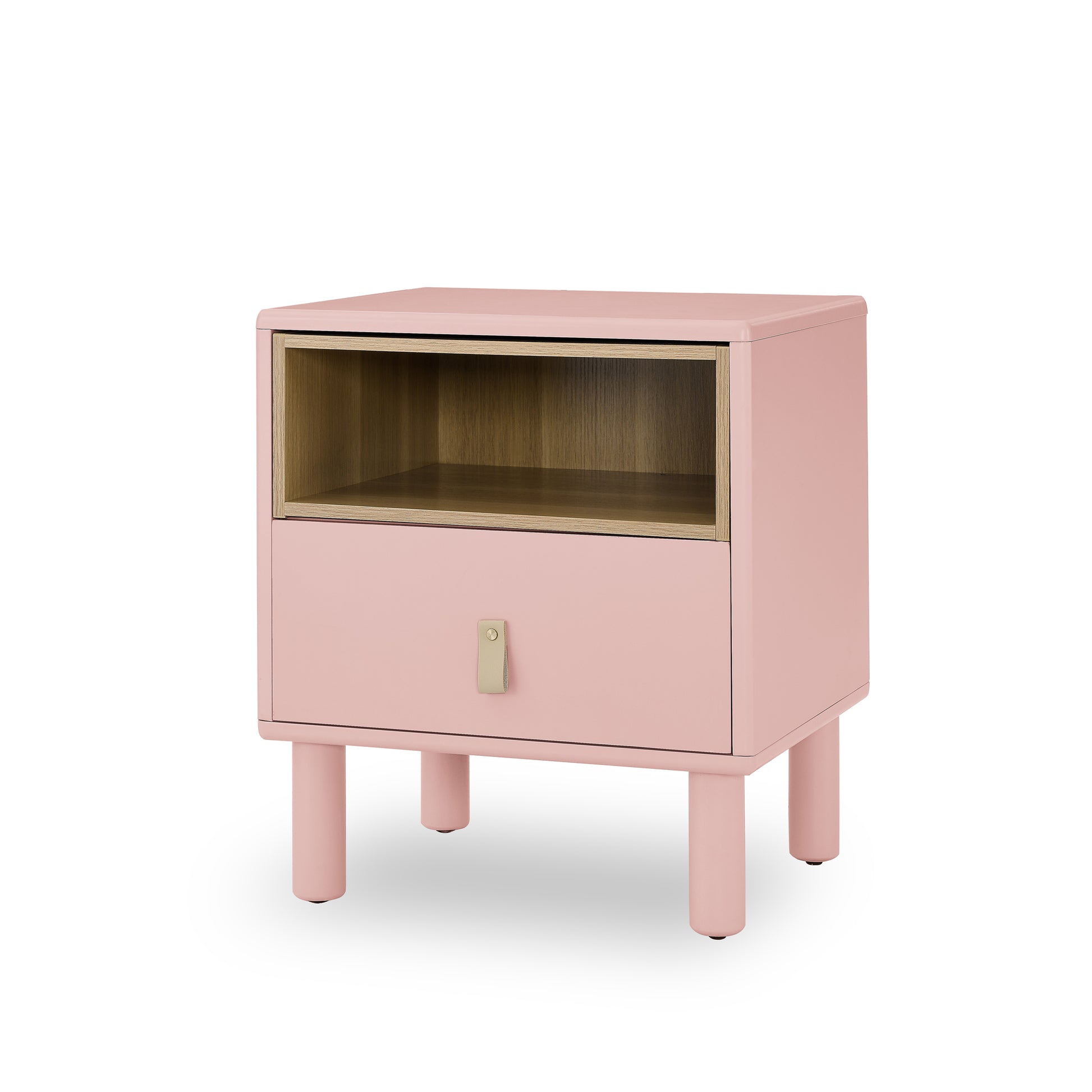 Single Drawer Bedside Table, Modern Style Bedside Table, Wooden Bedside Table, Bedside Table With Drawer, Side Table With Drawer, Compact Bedside Table, Nordic Style Bedside Table Pink Solid Wood Mdf