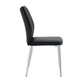 6 Black Dining Chairs. Modern Chairs From The Middle Ages. Made Of Pu Material Cushion And Silver Metal Legs. Suitable For Restaurants And Living Rooms Black Pu