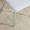 Four Light Gray Dining Chairs. A Medieval Modern Chair Made Of Pu Material With Soft Cushions And Silver Metal Legs. Suitable For Restaurants And Living Rooms Light Gray Pu