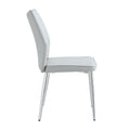 6 Light Gray Dining Chairs. Modern Chairs From The Middle Ages. Made Of Pu Material Cushion And Silver Metal Legs. Suitable For Restaurants And Living Rooms C 009 Light Gray Pu