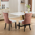 Nikki Collection Modern, High End Tufted Solid Wood Contemporary Pu And Velvet Upholstered Dining Chair With Wood Legs Trim 2 Pcs Set, White Pink, Sw2101Wp White Pink Dining Room American Design