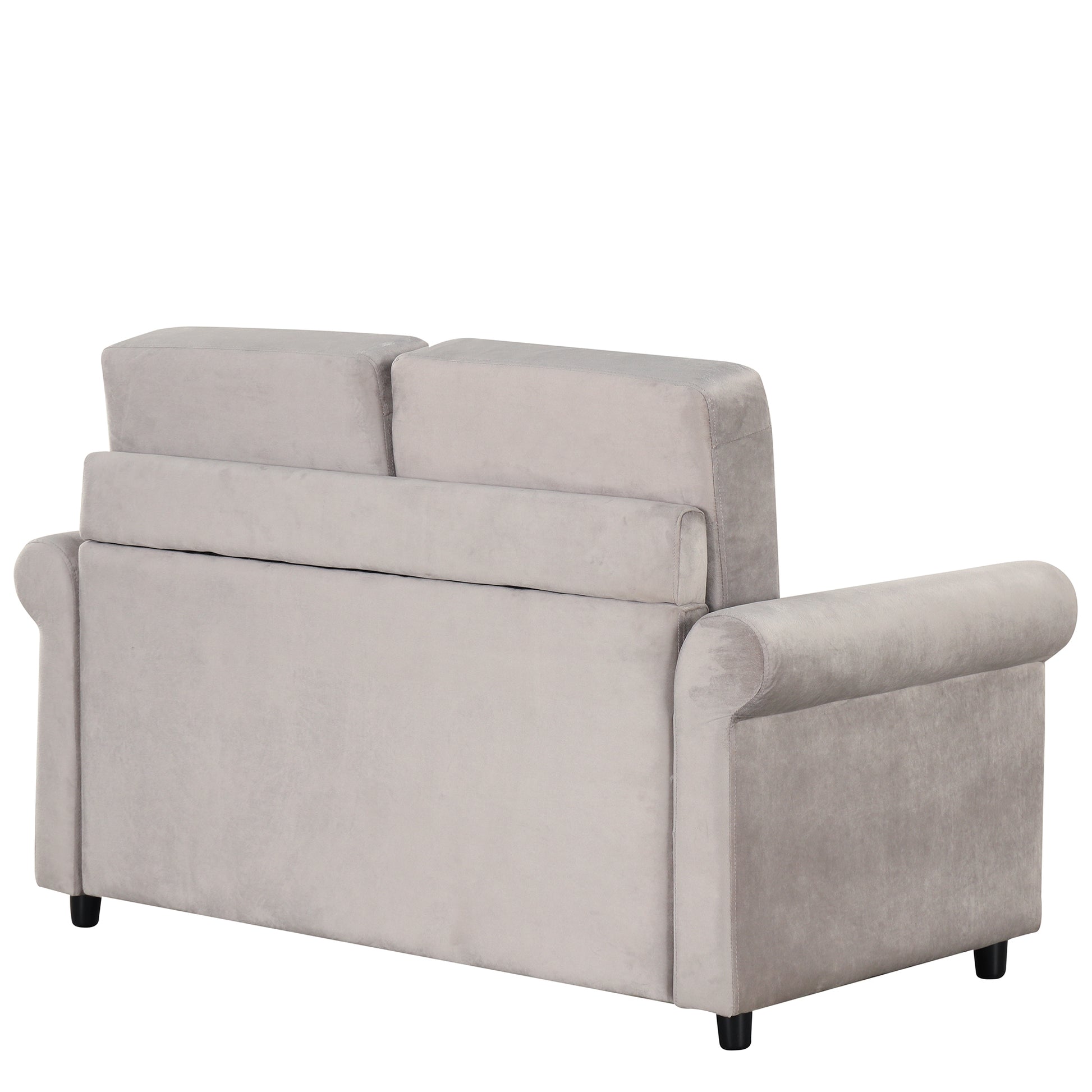 57.4" Pull Out Sofa Bed,Sleeper Sofa Bed With Premium Twin Size Mattress Pad,2 In 1 Pull Out Couch Bed With Two Usb Ports For Living Room,Small Apartment, Light Gray Old Sku:Wf296899 Light Gray Foam Velvet