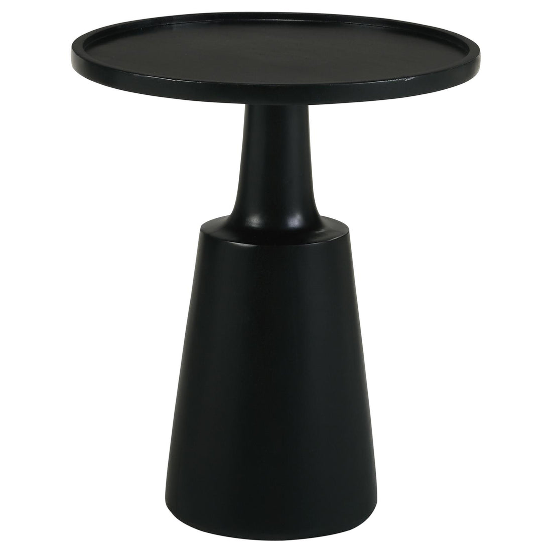 Black Stain Pedestal Accent Table Black Primary Living Space Farmhouse,Rustic Freestanding Mango Round Coffee & End Tables Wood Pedestal