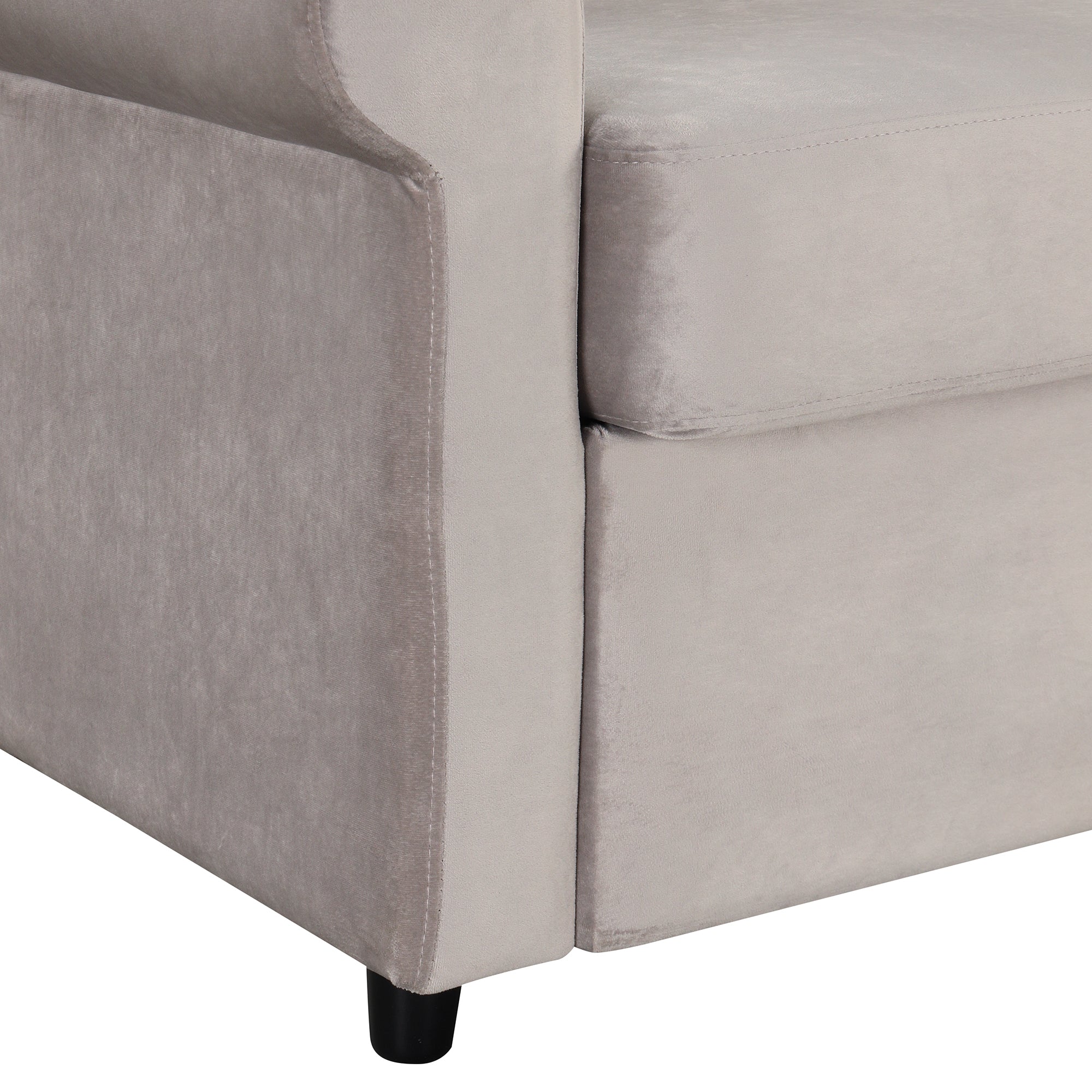 57.4" Pull Out Sofa Bed,Sleeper Sofa Bed with Premium light gray-foam-velvet