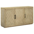 3 Door Large Storage Retro Sideboard with antique natural-solid wood+mdf