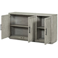 3 Door Large Storage Retro Sideboard with antique gray-solid wood+mdf
