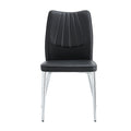 Four Black Dining Chairs. Modern Chairs From The Middle Ages. Made Of Pu Material Cushion And Silver Metal Legs. Suitable For Restaurants And Living Rooms C 009 Black Pu