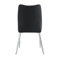 6 Black Dining Chairs. Modern Chairs From The Middle Ages. Made Of Pu Material Cushion And Silver Metal Legs. Suitable For Restaurants And Living Rooms Black Pu