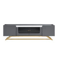 Sleek Design Tv Stand With Fluted Glass, Contemporary Entertainment Center For Tvs Up To 70