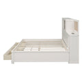 Full Size Wooden Daybed With 3 Storage Drawers, Upper Soft Board, Shelf, And A Set Of Sockets And Usb Ports, White White Solid Wood Mdf