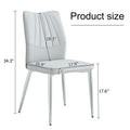 6 Light Gray Dining Chairs. Modern Chairs From The Middle Ages. Made Of Pu Material Cushion And Silver Metal Legs. Suitable For Restaurants And Living Rooms C 009 Light Gray Pu