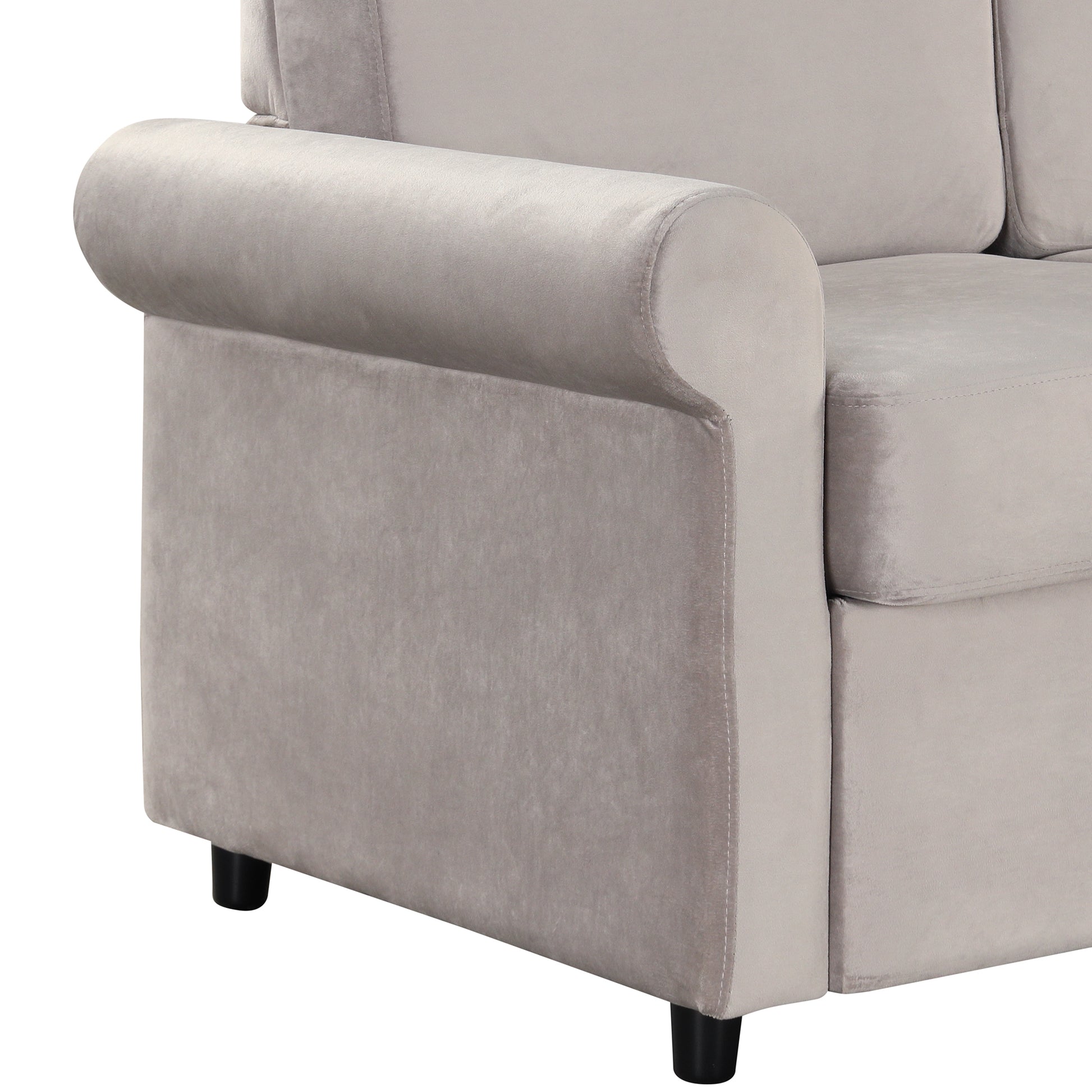 57.4" Pull Out Sofa Bed,Sleeper Sofa Bed With Premium Twin Size Mattress Pad,2 In 1 Pull Out Couch Bed With Two Usb Ports For Living Room,Small Apartment, Light Gray Old Sku:Wf296899 Light Gray Foam Velvet