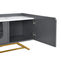 Sleek Design Tv Stand With Fluted Glass, Contemporary Entertainment Center For Tvs Up To 70