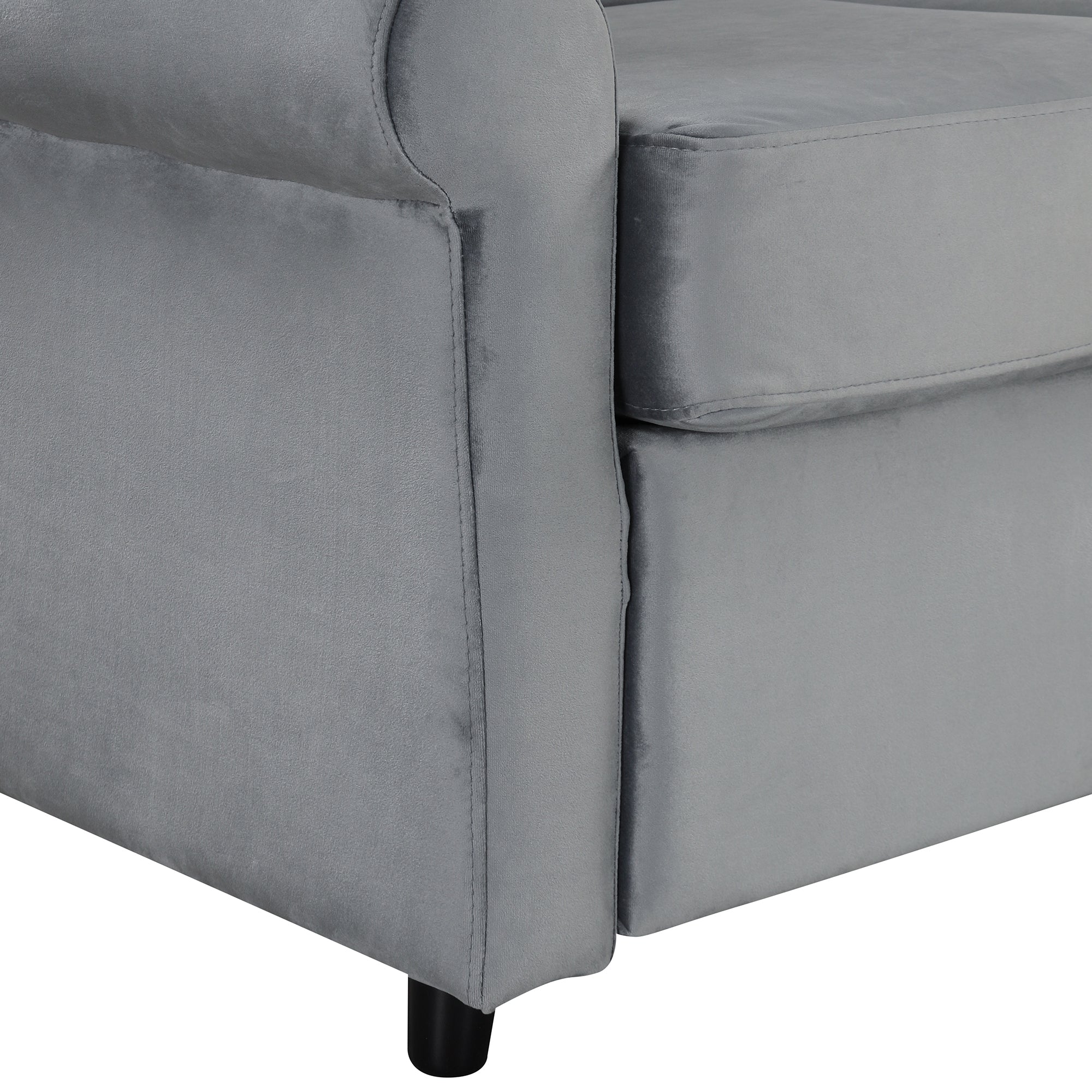 57.4" Pull Out Sofa Bed,Sleeper Sofa Bed with Premium gray-foam-velvet