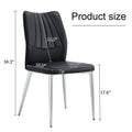 6 Black Dining Chairs. Modern Chairs From The Middle Ages. Made Of Pu Material Cushion And Silver Metal Legs. Suitable For Restaurants And Living Rooms Black Pu