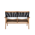 Patio Furniture Set Black Rope Furniture Set,Outdoor Conversation Sectional For Backyard Poolside Table*1, Single Chair*2, Beautiful Chair*1 Black Brown Garden & Outdoor Modern 2 Person Seating Group Acacia Wood