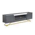 Sleek Design Tv Stand With Fluted Glass, Contemporary Entertainment Center For Tvs Up To 70