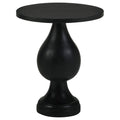 Black Stain Pedestal Accent Table Black Primary Living Space Farmhouse,Rustic Mango Round Coffee & End Tables Wood Pedestal