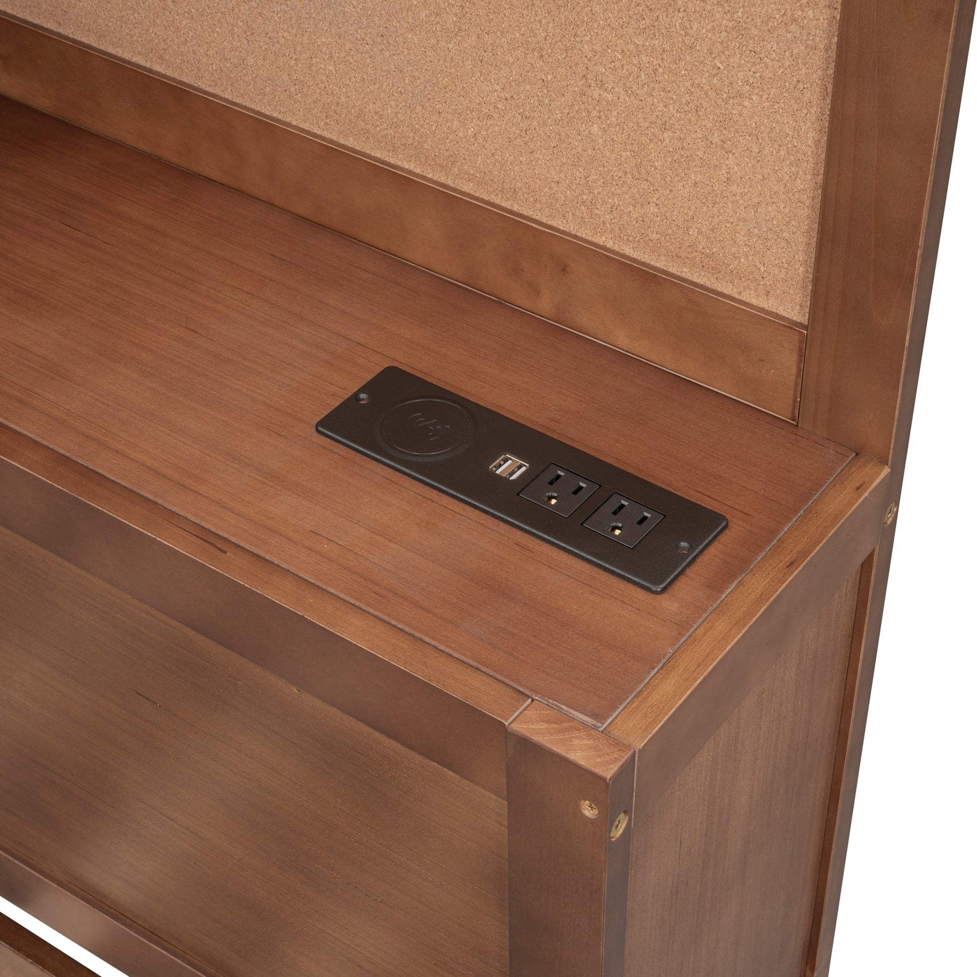 Full Size Wooden Daybed With 3 Storage Drawers, Upper Soft Board, Shelf, And A Set Of Sockets And Usb Ports, Brown Brown Solid Wood Mdf