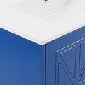 Bathroom Vanity Blue Solid Wood Mdf