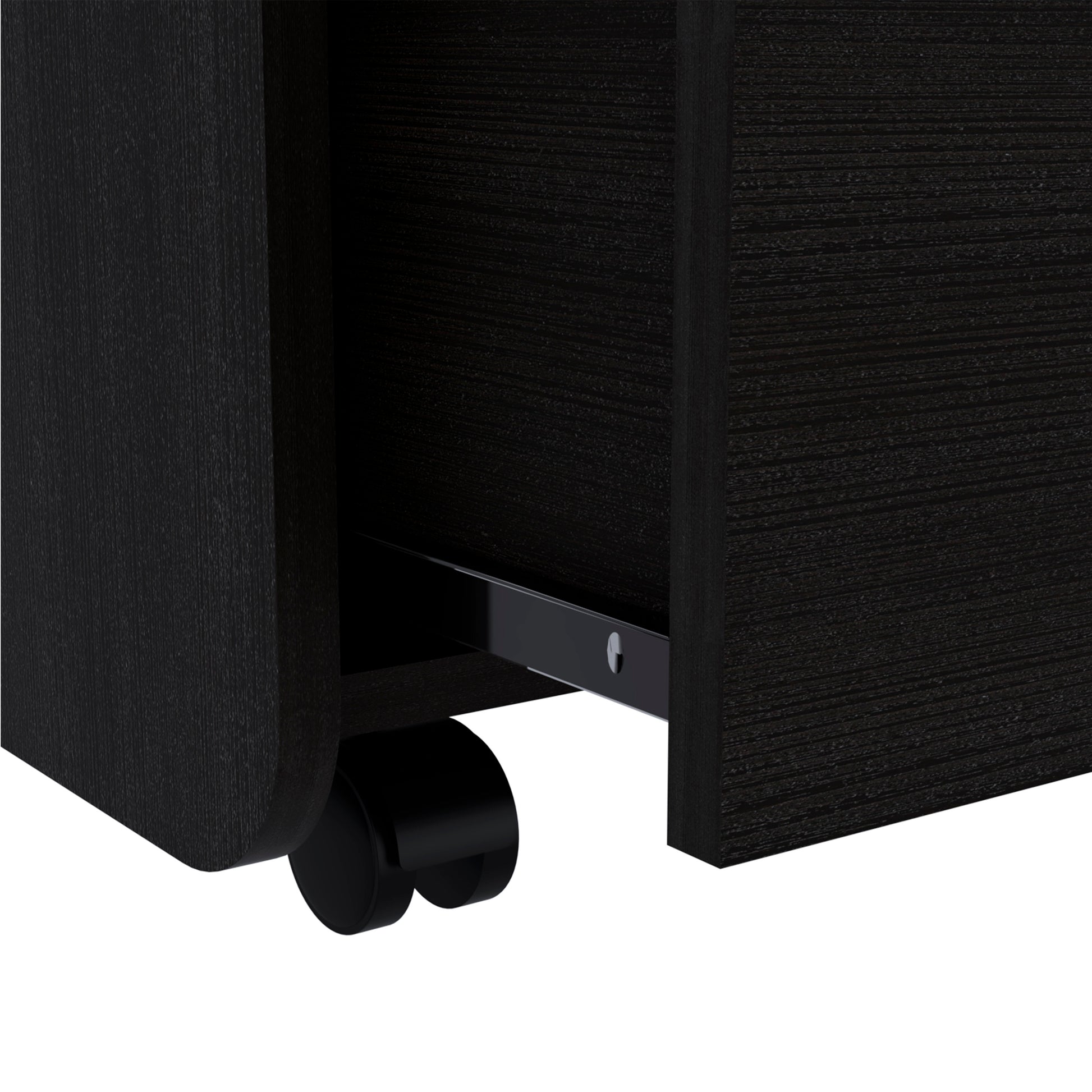 Nightstand 22"H, Two Drawers, Superior Top, Metal Handle, Black Black 2 Drawers Pine Black Particle Board Engineered Wood