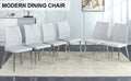 6 Light Gray Dining Chairs. Modern Chairs From The Middle Ages. Made Of Pu Material Cushion And Silver Metal Legs. Suitable For Restaurants And Living Rooms C 009 Light Gray Pu