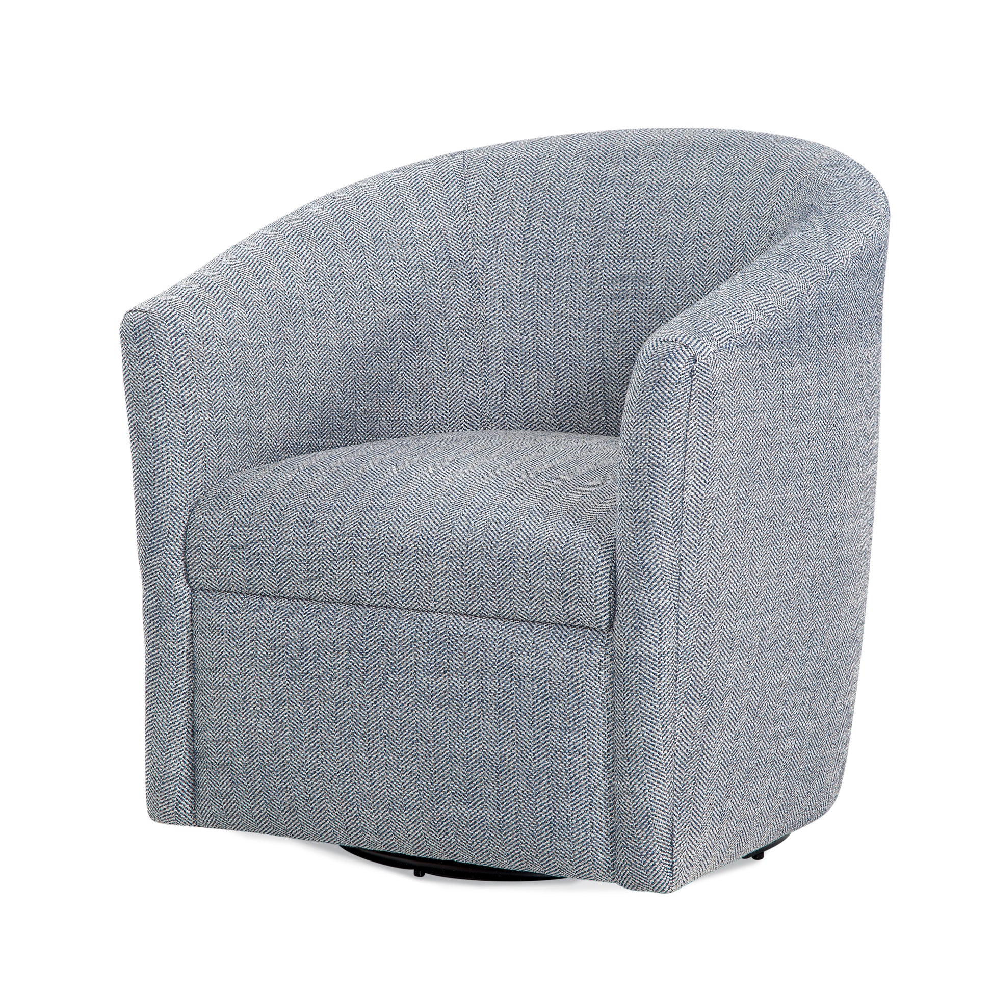 Lainey Indigo Swivel Barrel Chair Blue Modern,Transitional Foam Polyester