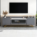 Sleek Design Tv Stand With Fluted Glass, Contemporary Entertainment Center For Tvs Up To 70