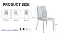 Four Light Gray Dining Chairs. A Medieval Modern Chair Made Of Pu Material With Soft Cushions And Silver Metal Legs. Suitable For Restaurants And Living Rooms Light Gray Pu