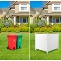 Privacy Fence Panels Kit Air Conditioner Trash Can Enclosure Vinyl White Color White Garden & Outdoor Vinyl