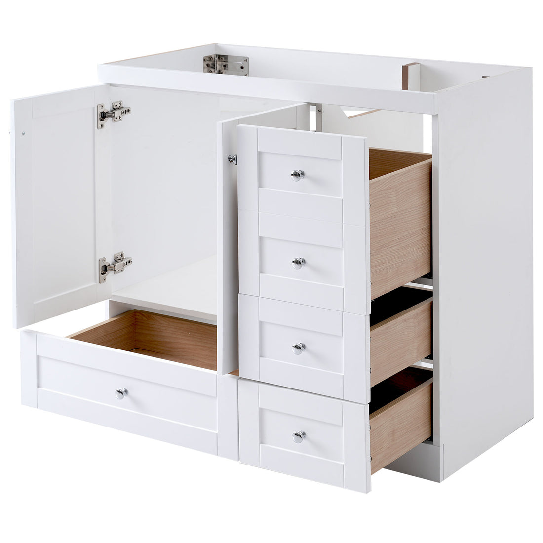 Cabinet Only 36" White Bathroom Vanity Sink not white-mdf