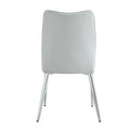 6 Light Gray Dining Chairs. Modern Chairs From The Middle Ages. Made Of Pu Material Cushion And Silver Metal Legs. Suitable For Restaurants And Living Rooms C 009 Light Gray Pu