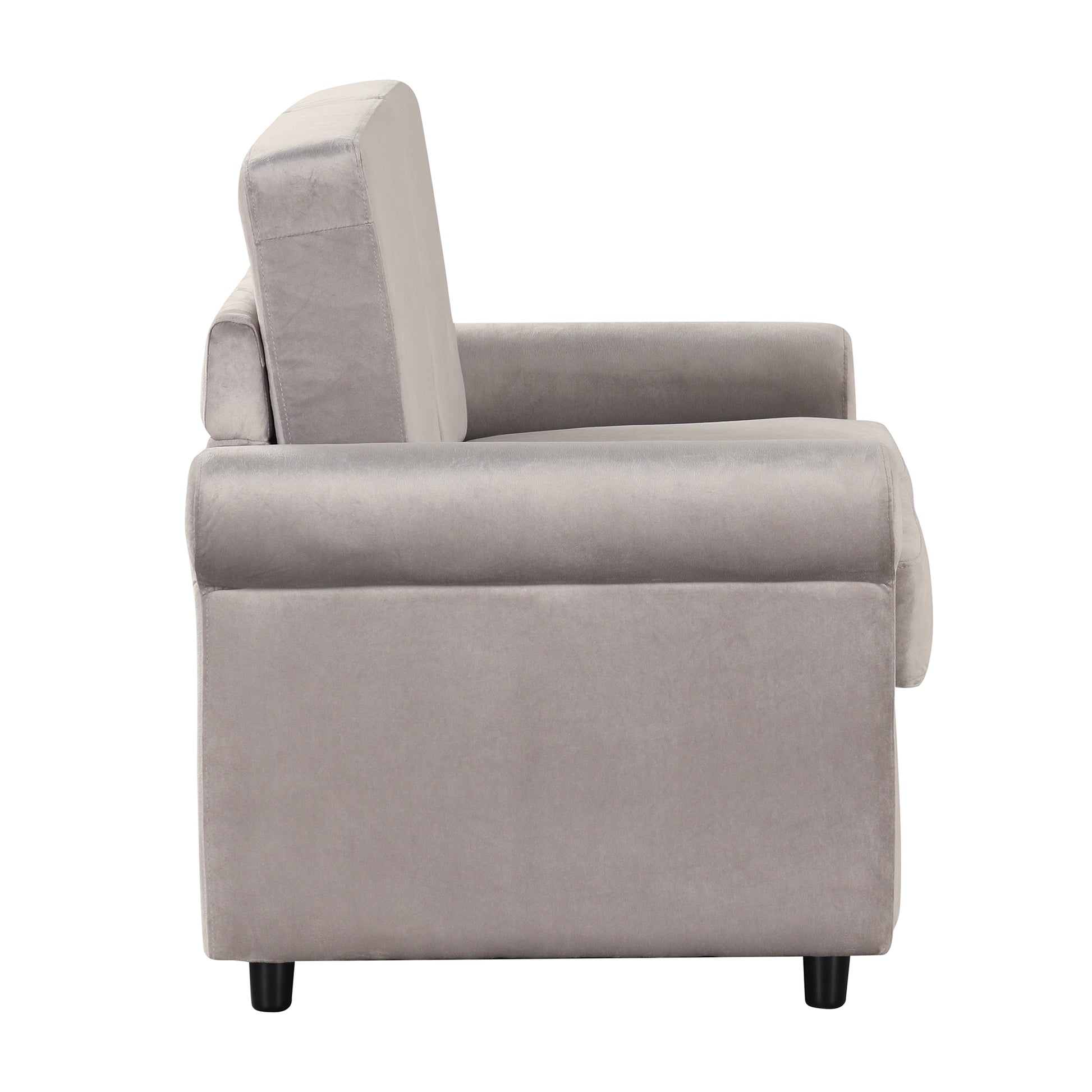 57.4" Pull Out Sofa Bed,Sleeper Sofa Bed With Premium Twin Size Mattress Pad,2 In 1 Pull Out Couch Bed With Two Usb Ports For Living Room,Small Apartment, Light Gray Old Sku:Wf296899 Light Gray Foam Velvet