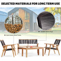 Patio Furniture Set Black Rope Furniture Set,Outdoor Conversation Sectional For Backyard Poolside Table*1, Single Chair*2, Beautiful Chair*1 Black Brown Garden & Outdoor Modern 2 Person Seating Group Acacia Wood