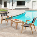 Patio Furniture Chair Black Rope Furniture Chairs For 2,Outdoor Conversation Sectional For Backyard Poolside, Garden Single Chair*2 Black Brown Garden & Outdoor Modern 2 Person Seating Group Acacia Wood