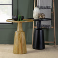 Black Stain Pedestal Accent Table Black Primary Living Space Farmhouse,Rustic Freestanding Mango Round Coffee & End Tables Wood Pedestal