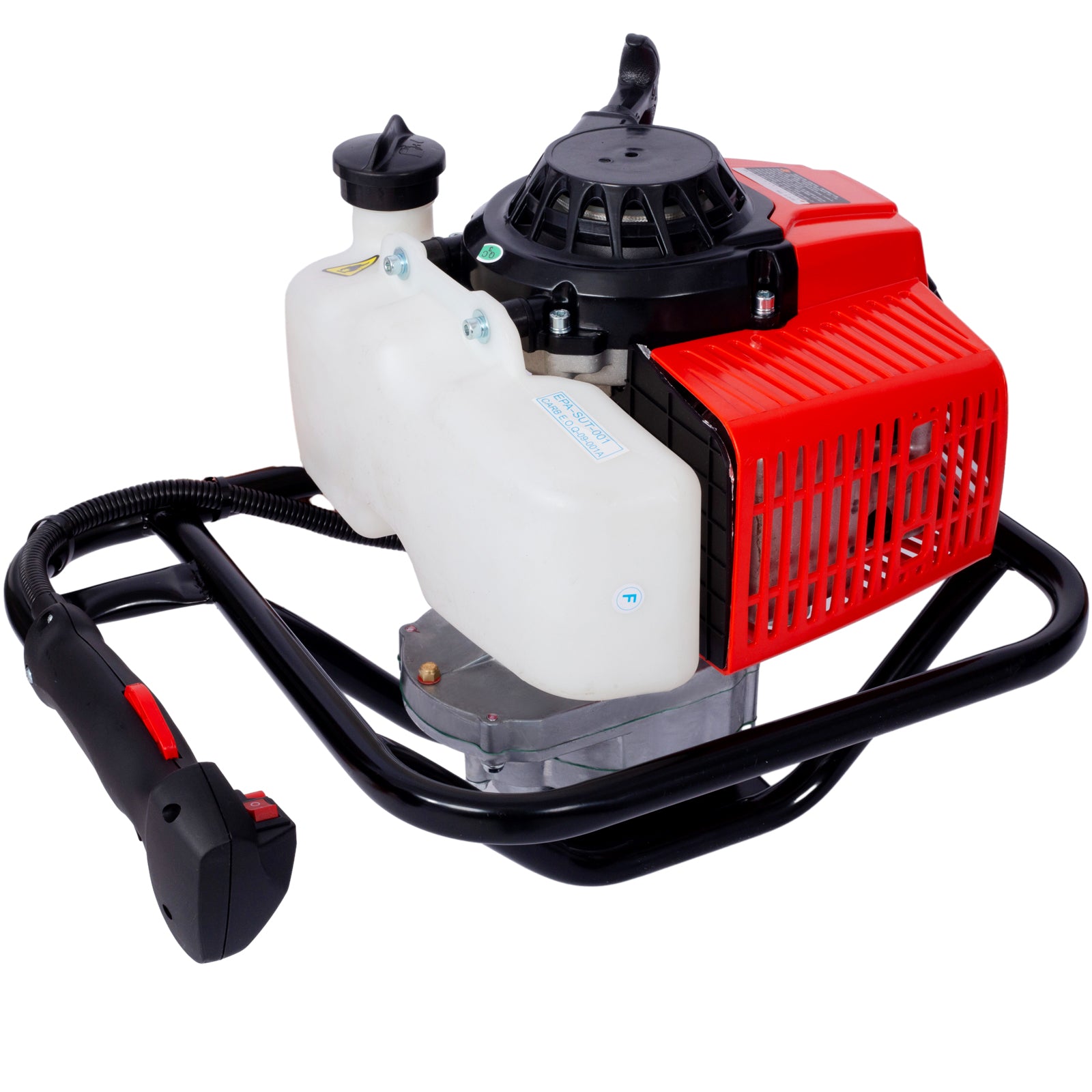 2.7Hp Post Hole Digger 63Cc Gas Powered 2 Stroke Auger Digging Drill Shaft Size 3 4" ,Epa Certificated Red Steel