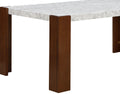 Hettie Dining Table, Engineering Stone & Brown Finish Dn02157 Brown Marble