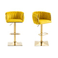 Coolmore Vintage Bar Stools With Back And Footrest Counter Height Dining Chairs 2Pc Set Mustard Metal