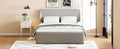 Full Size Sleigh Bed With Side Tilt Hydraulic Storage System, Linen Upholstery, Gray Gray Linen