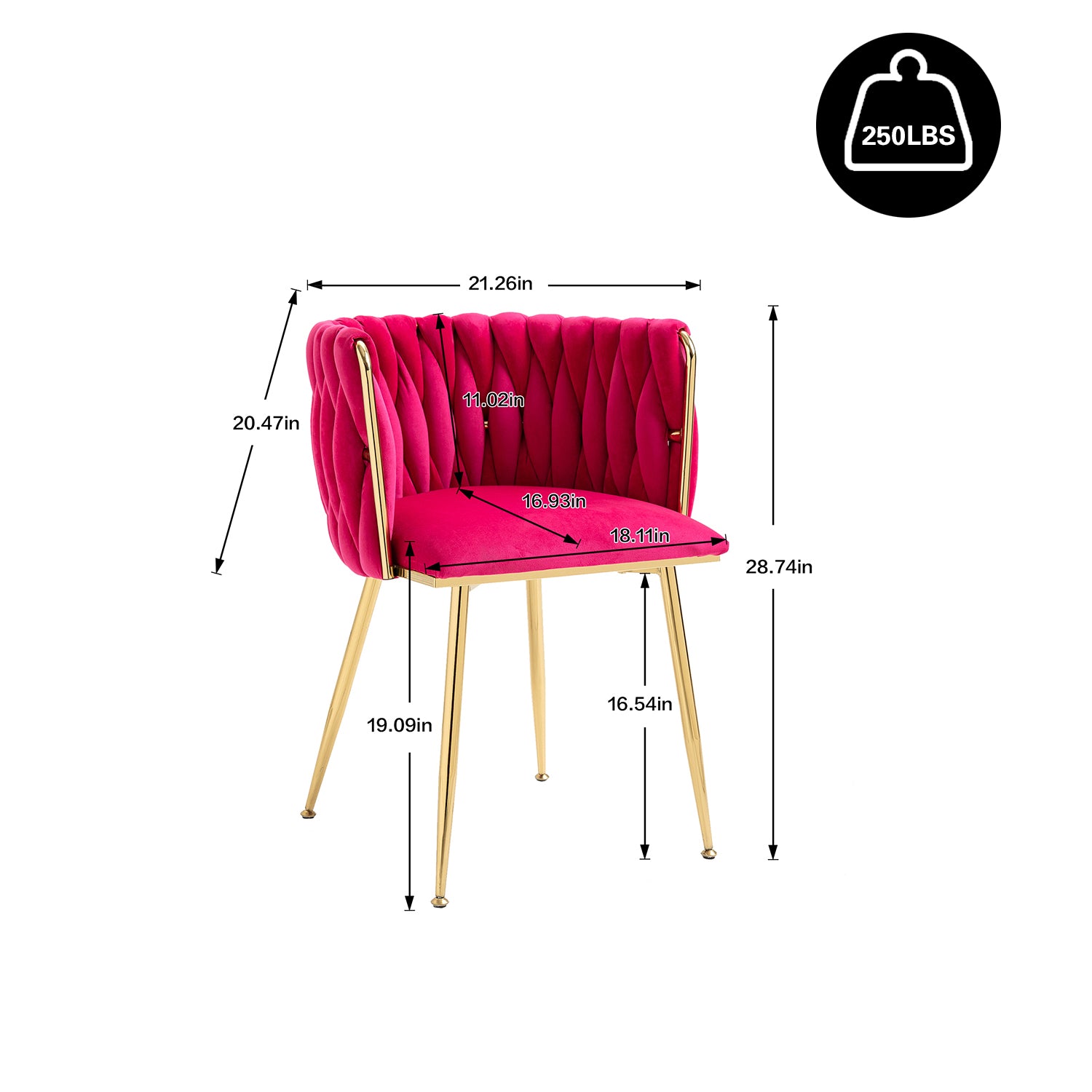 Coolmore Leisuredining Chairsaccent Chair2Pc Set Rose Red Metal