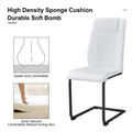 Modern Dining Chairs With Faux Leather Upholstered Seats Dining Room Chairs With Metal Legs, Suitable For Kitchen, Living Room, Bedroom, Dining Room Side Chairs, Set Of 4 Pieces White Pu Leather White Pu