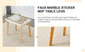 Imitation Marble White Sintered Stone Tabletop With Rubber Wooden Legs, Foldable Computer Desk, Foldable Office Desk, Suitable For Restaurants, Living Rooms, Terraces, Kitchens White Sintered Stone