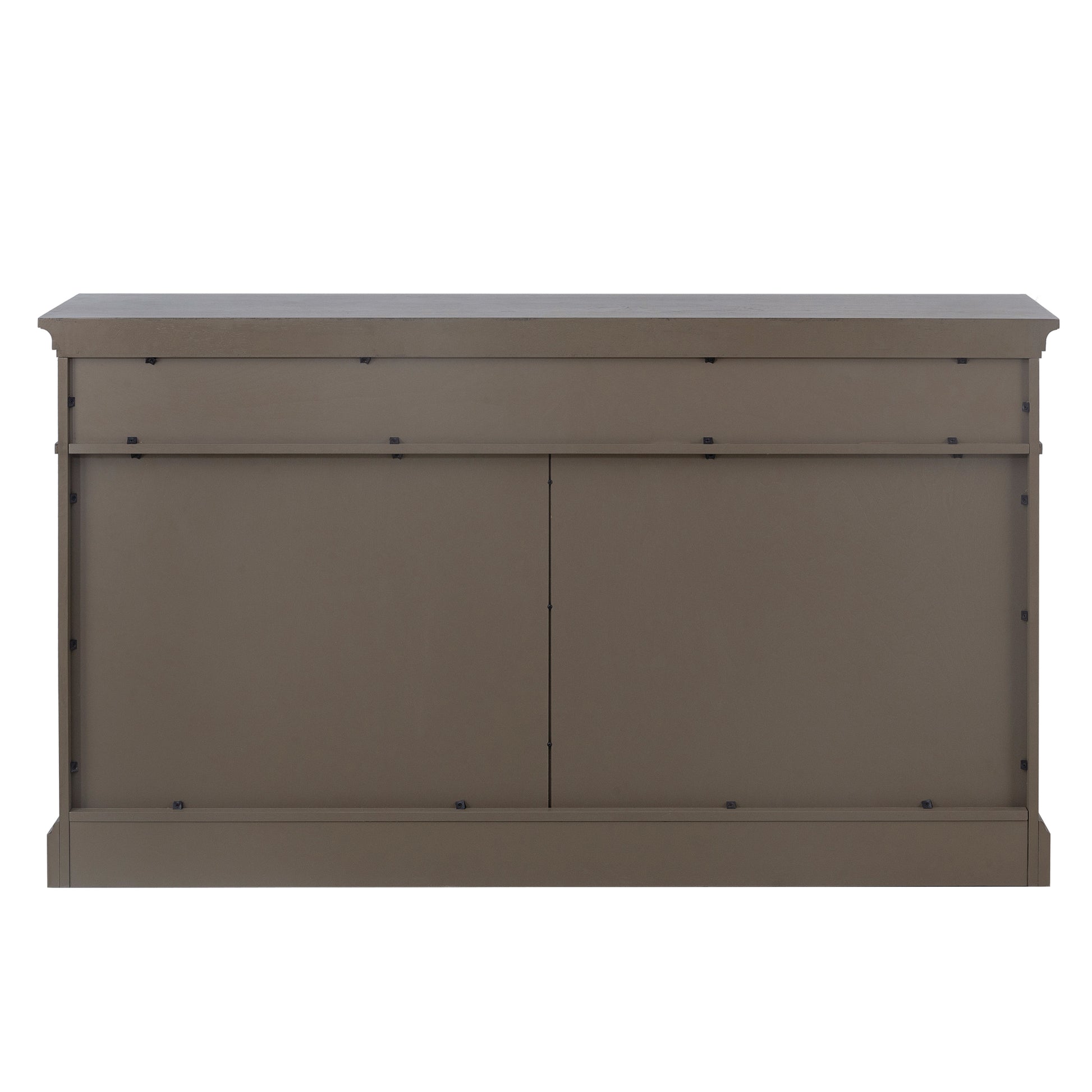 Retro Style Sideboard With Extra Large Storage Space With Three Drawers And Two Compartments For Living Room And Dining Room Taupe Taupe Solid Wood Mdf