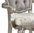 Ariadne Side Chair Set 2 , Velvet & Antique Plantinum Finish Dn02282 Light Gray Fabric