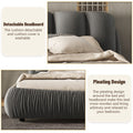 Queen Size Luxury Upholstered Bed With Thick Headboard, Velvet Queen Bed With Oversized Padded Backrest, Gray Expect Arrival Date 2024 4 2 Queen Gray Velvet