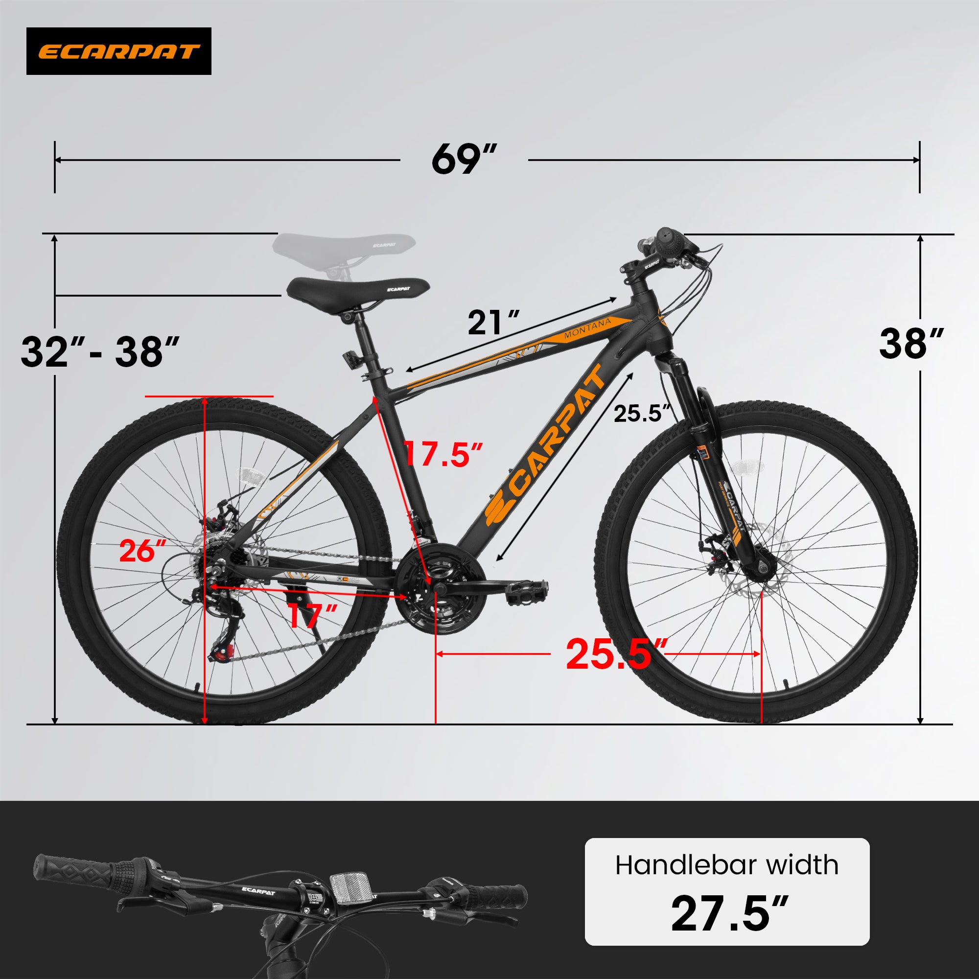 A26322 26 Inch Mountain Bike Adult Aluminum Frame Shock Absorbing Fron